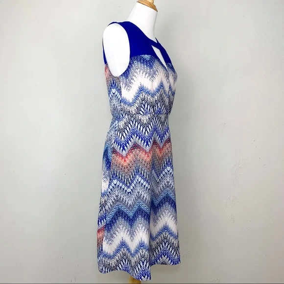 BCBGMaxAzria ZigZag Chevron Print Sleeveless Dress - Picture 4 of 8